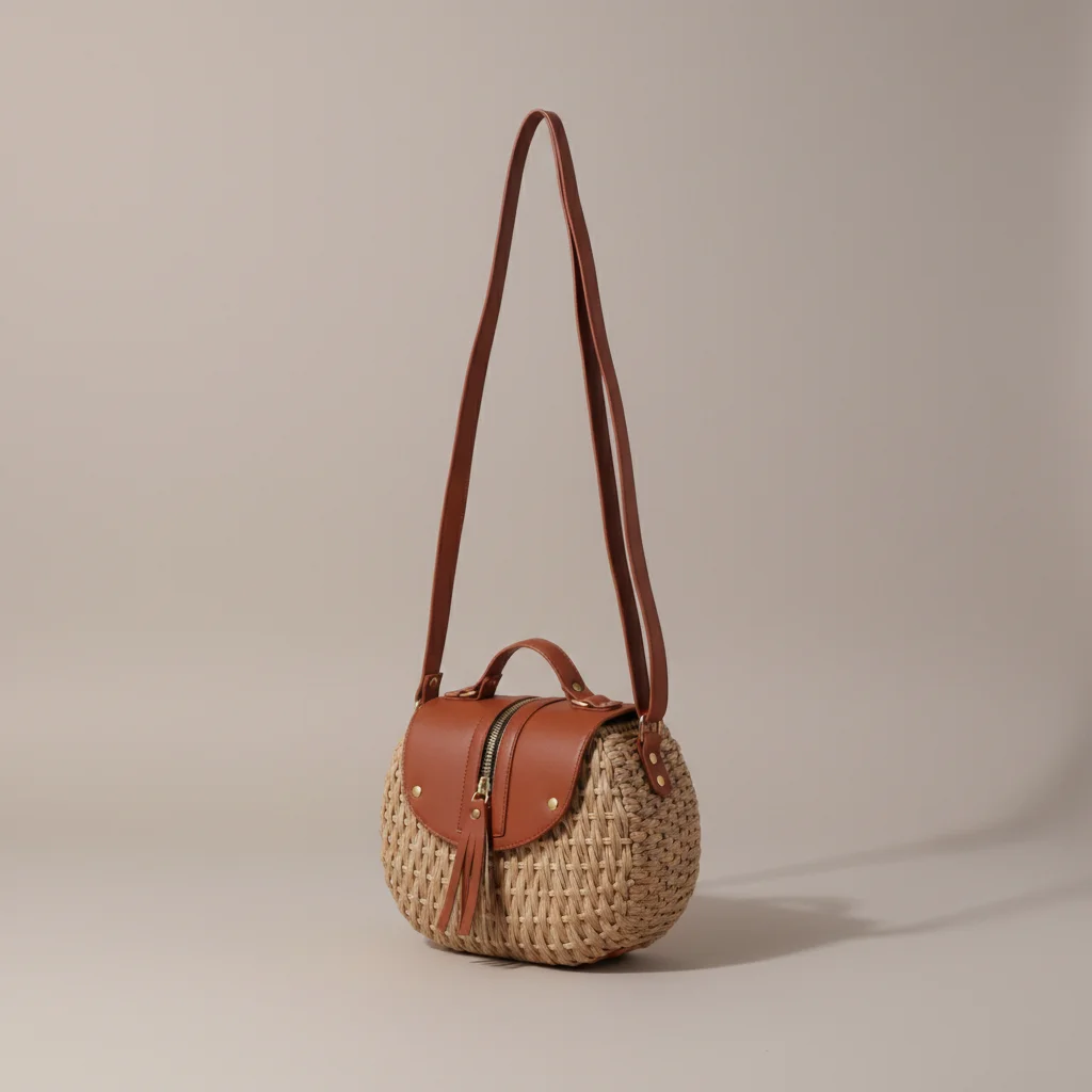 Sac paille besace bandoulière ajustable - Vue 4 - Sac Paille