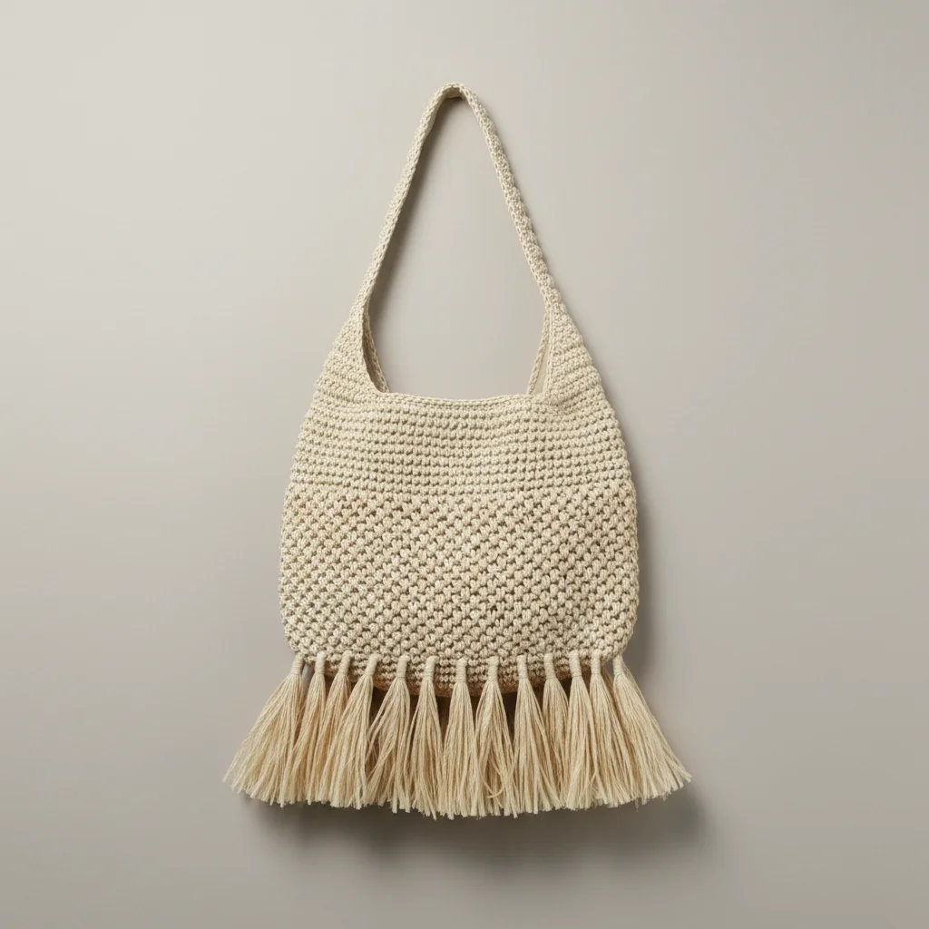 Sac paille bohème avec longues franges - Vue 3 - Sac Paille