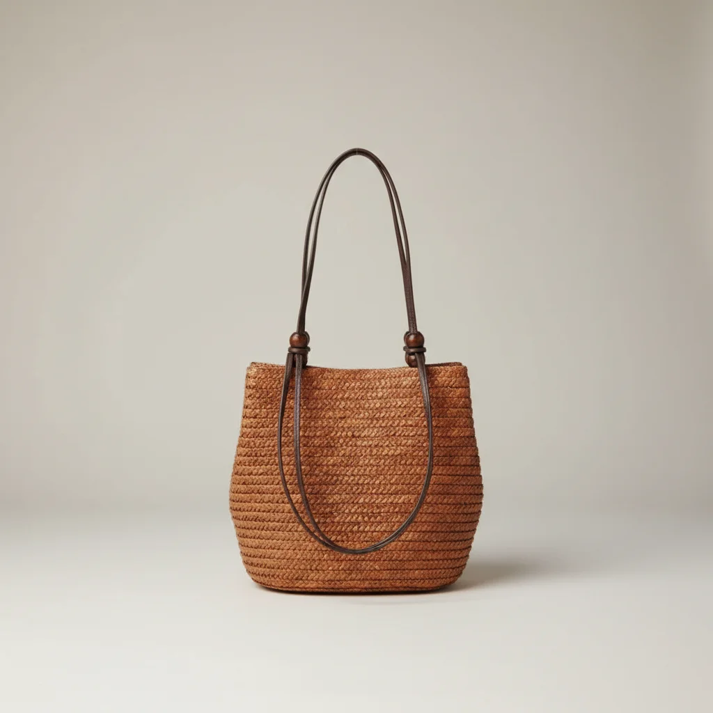 Sac paille bohème chic porté épaule - Vue 1 - Sac Paille