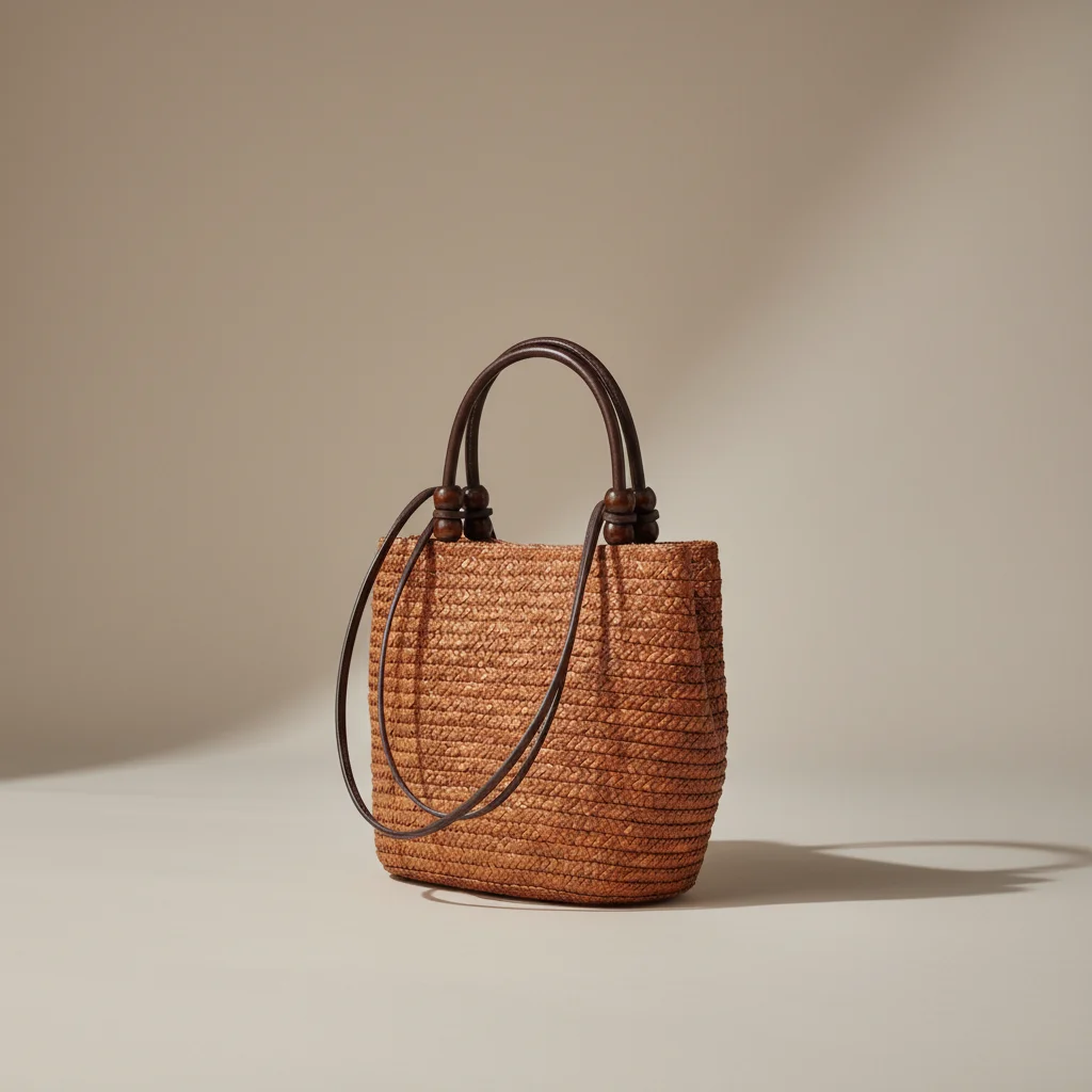 Sac paille bohème chic porté épaule - Vue 2 - Sac Paille