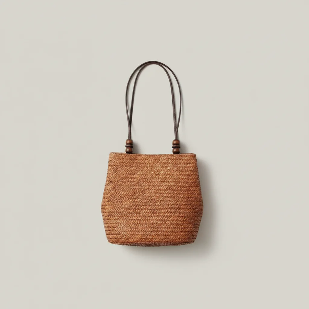 Sac paille bohème chic porté épaule - Vue 3 - Sac Paille
