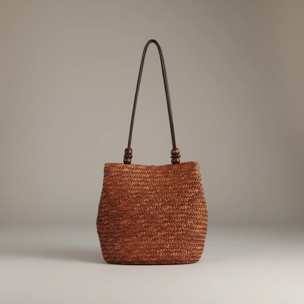 Sac paille bohème chic porté épaule - Vue 6 - Sac Paille