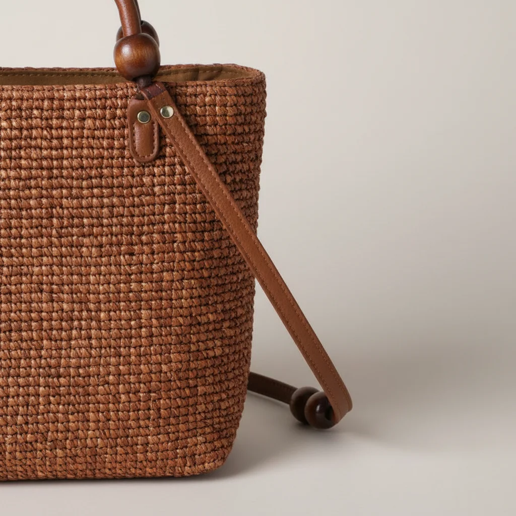 Sac paille bohème chic porté épaule - Vue 7 - Sac Paille