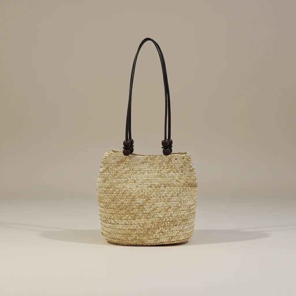 Sac paille bohème chic porté épaule - Vue 8 - Sac Paille
