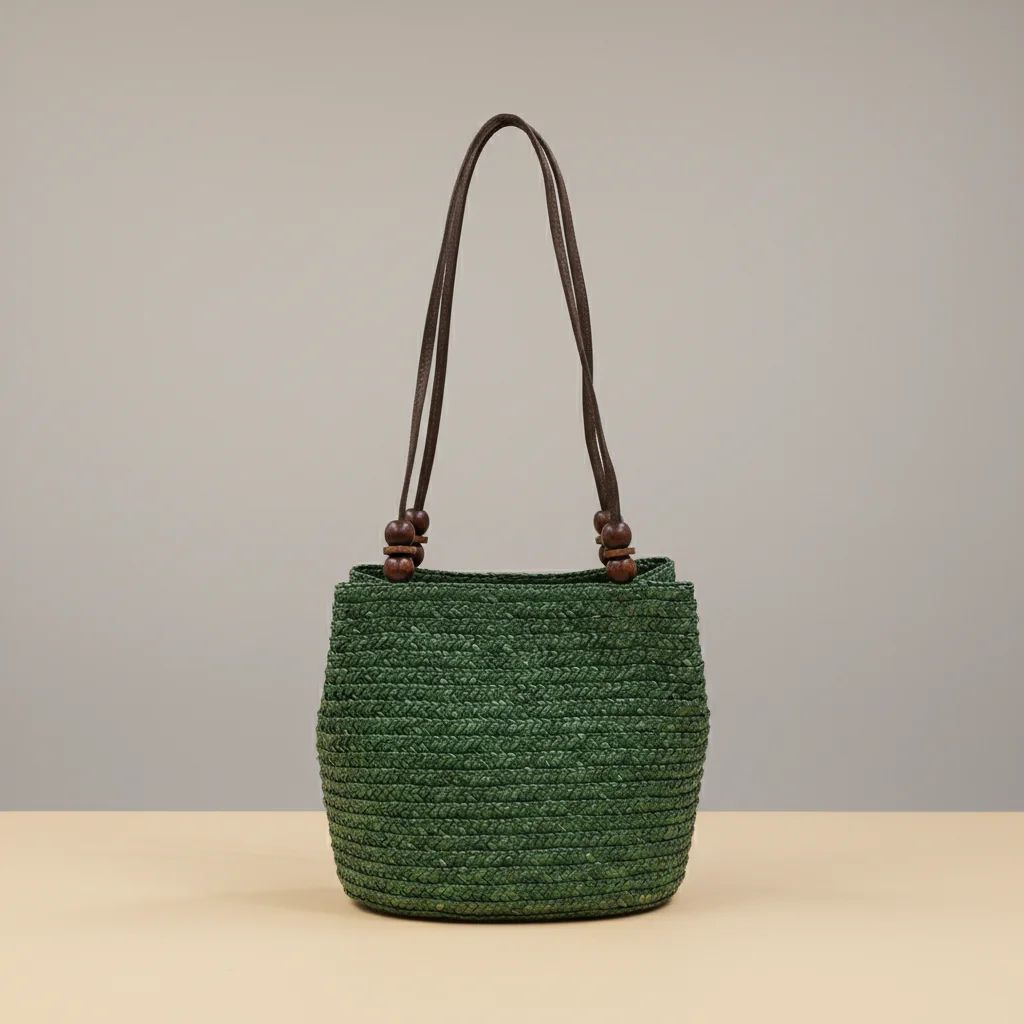 Sac paille bohème chic porté épaule - Vue 9 - Sac Paille