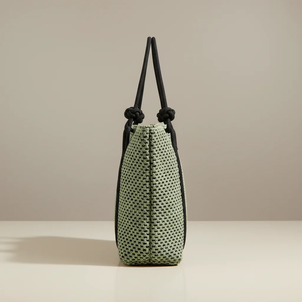 Sac paille cabas anses corde noire - Vue 2 - Sac Paille