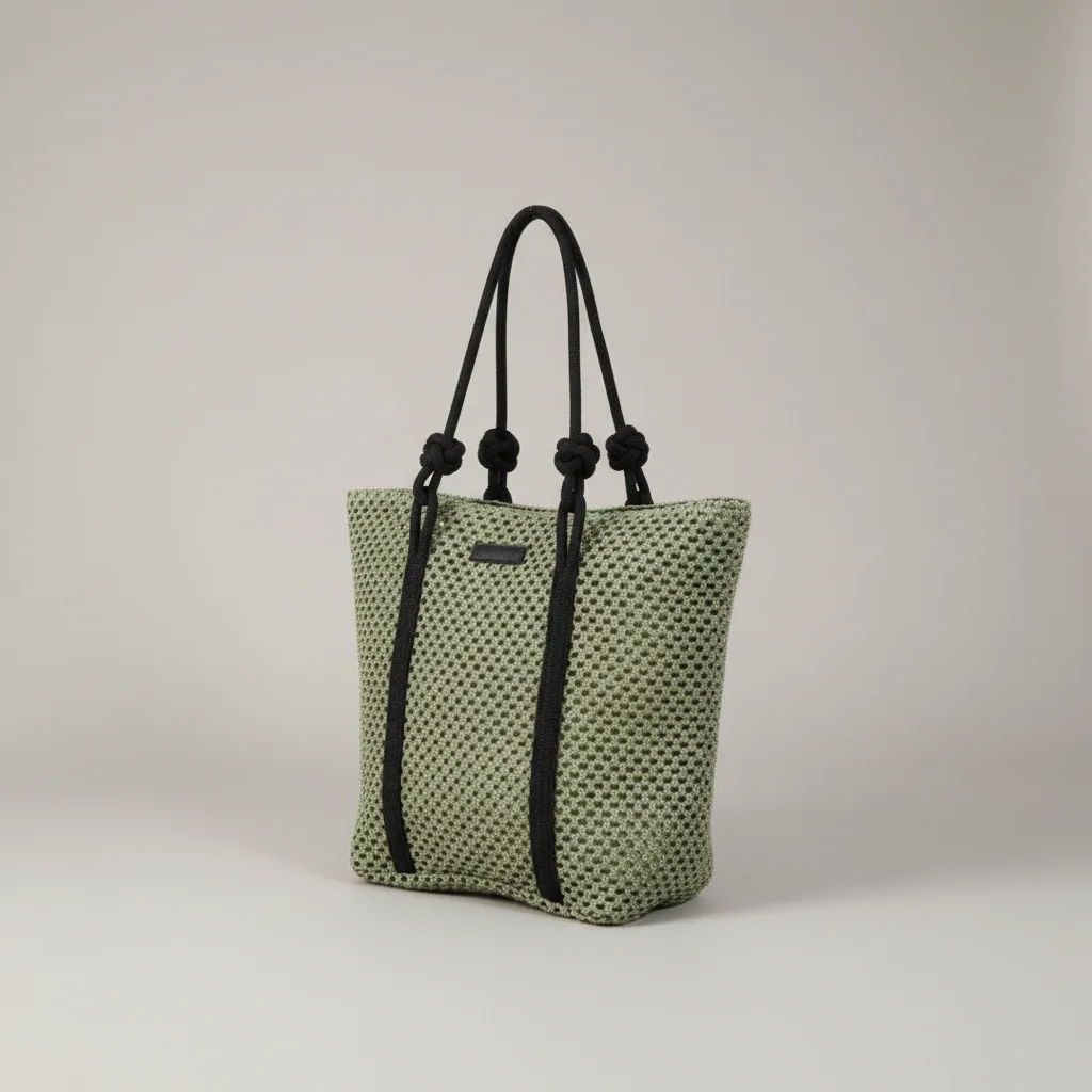 Sac paille cabas anses corde noire - Vue 5 - Sac Paille