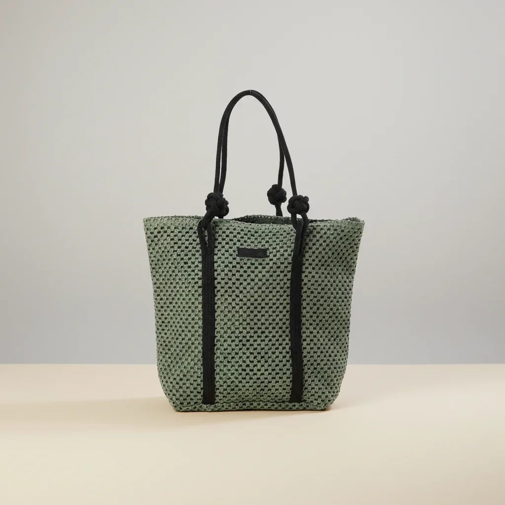 Sac paille cabas anses corde noire - Vue 8 - Sac Paille