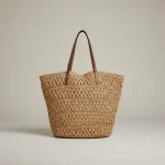 Sac paille cabas anses en cuir - Vue 1 - Sac Paille