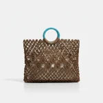 Sac paille cabas crocheté avec pochette - Vue 1 - Sac Paille