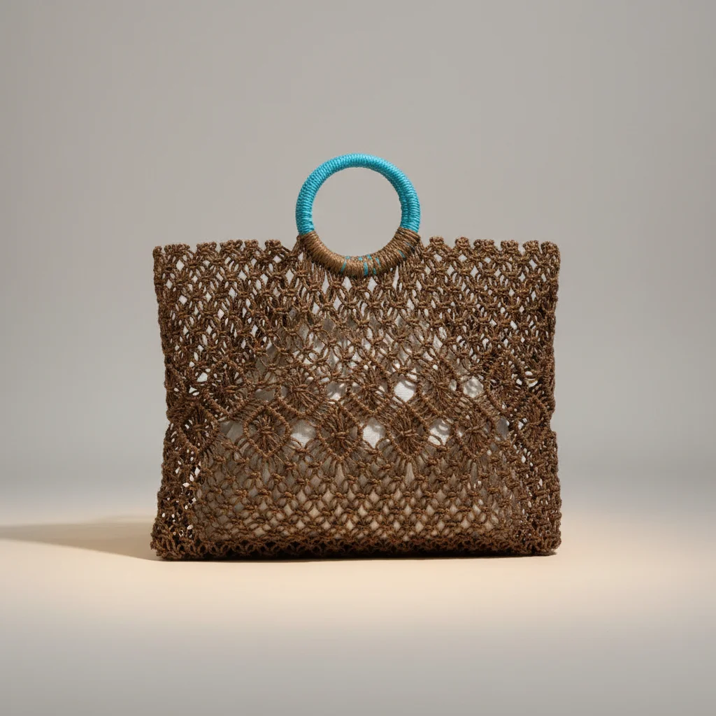 Sac paille cabas crocheté avec pochette - Vue 2 - Sac Paille