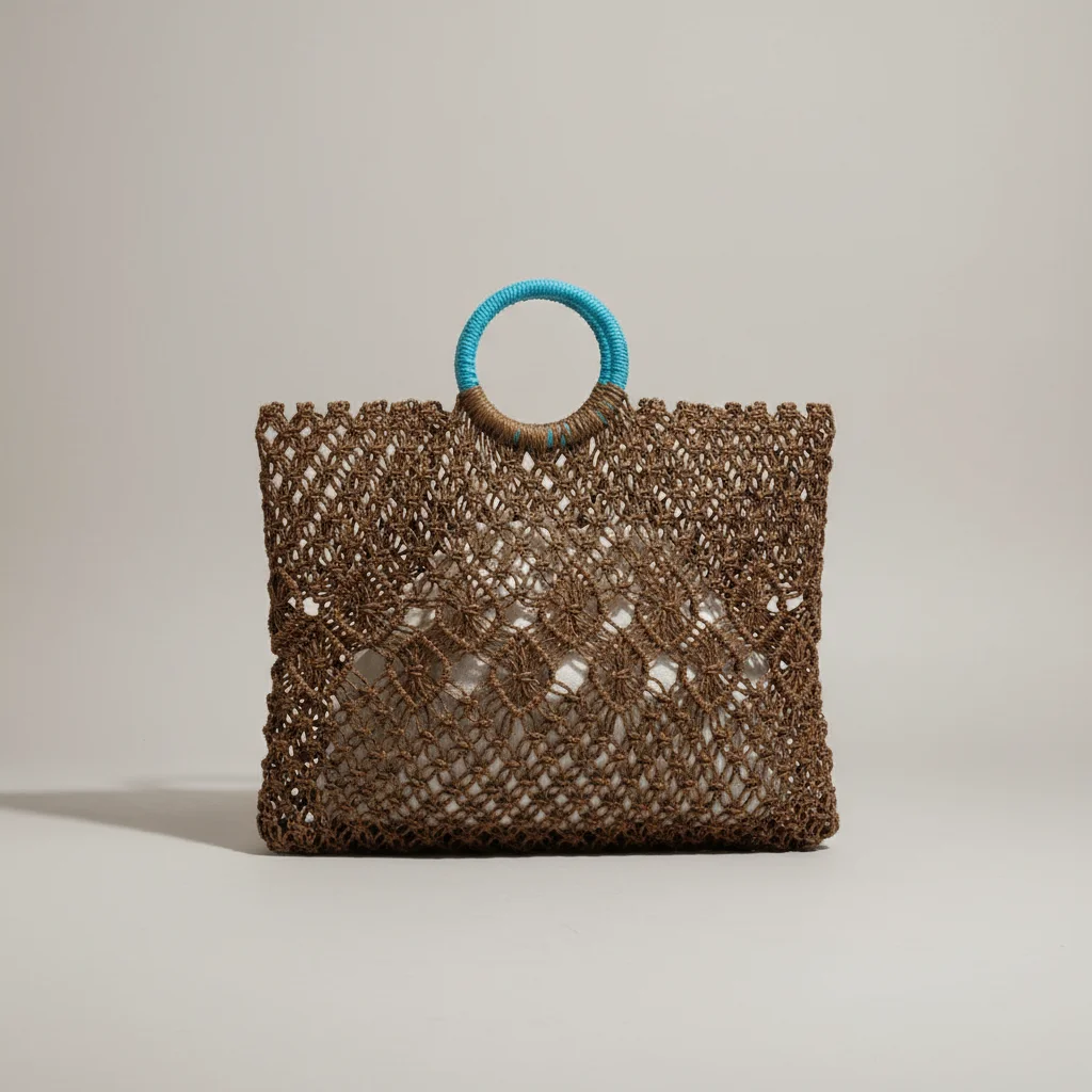 Sac paille cabas crocheté avec pochette - Vue 5 - Sac Paille