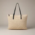 Sac paille cabas grand format zippé - Vue 1 - Sac Paille