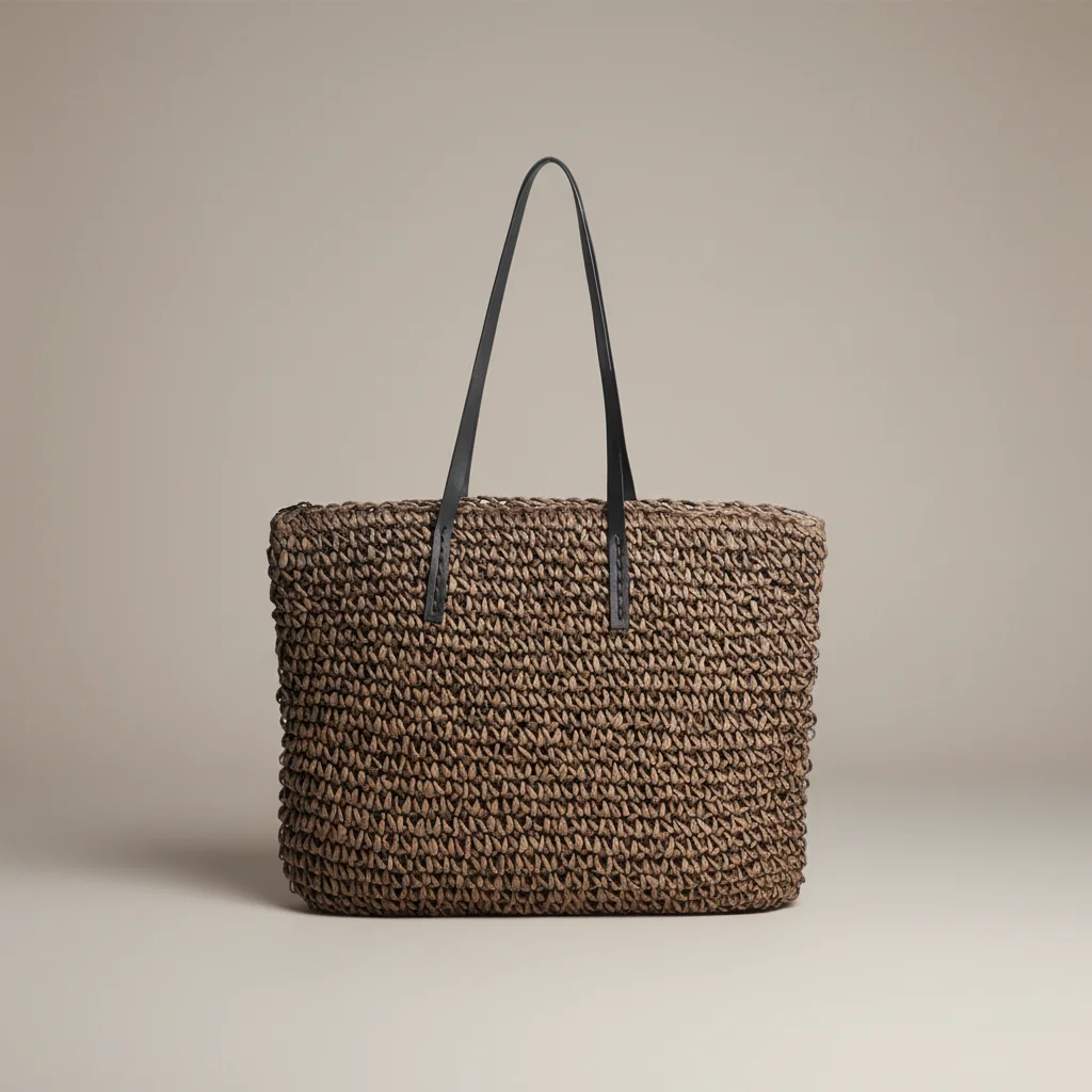 Sac paille cabas grand format zippé - Vue 10 - Sac Paille