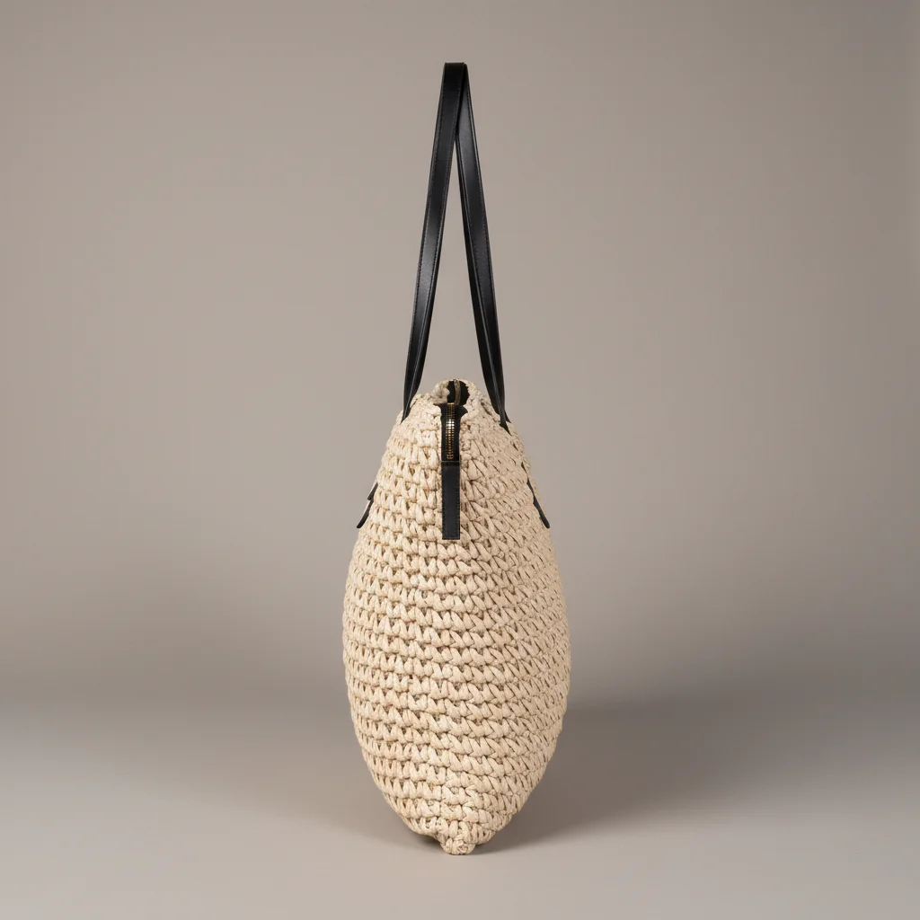 Sac paille cabas grand format zippé - Vue 2 - Sac Paille