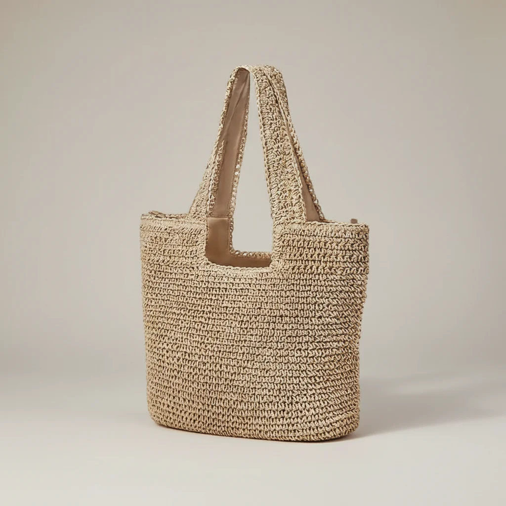 Sac paille cabas zippé bohème - Vue 2 - Sac Paille