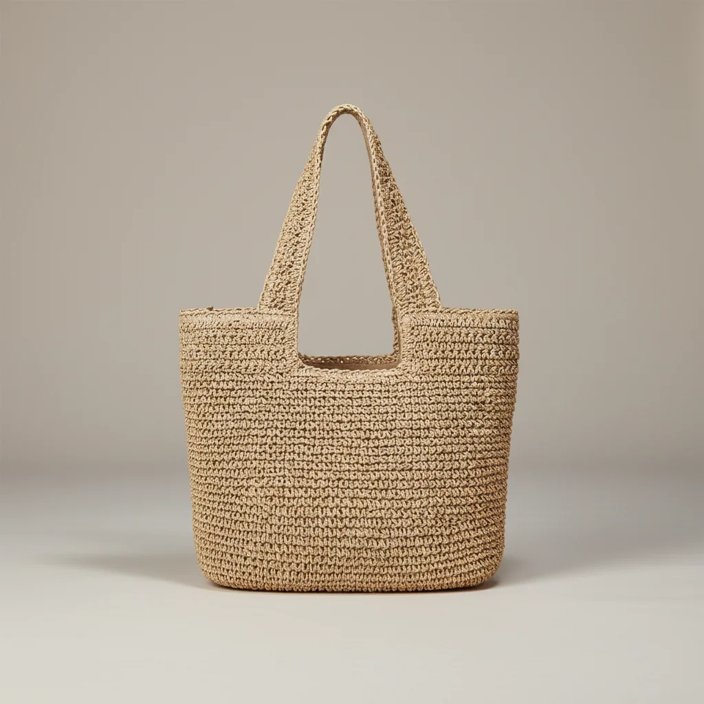 Sac paille cabas zippé bohème - Vue 3 - Sac Paille