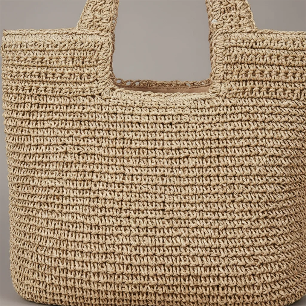 Sac paille cabas zippé bohème - Vue 4 - Sac Paille
