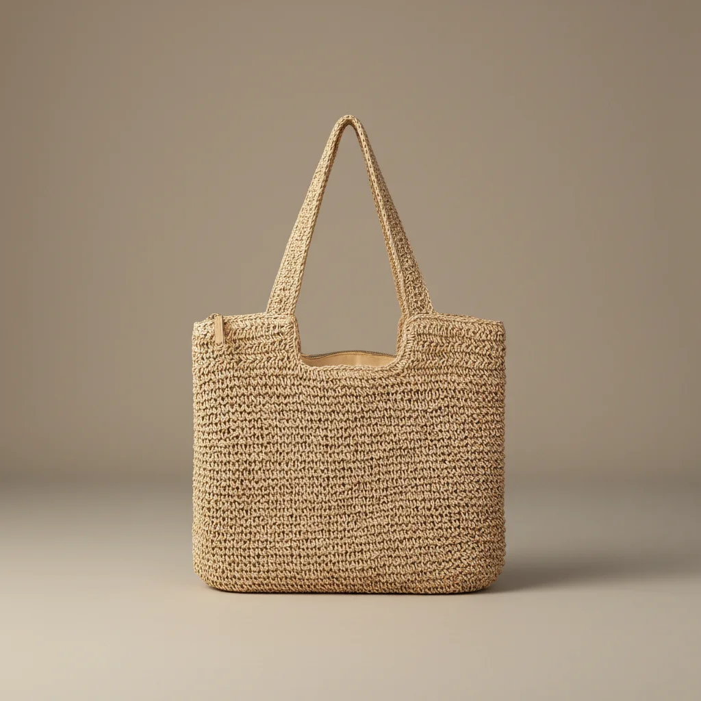 Sac paille cabas zippé bohème - Vue 6 - Sac Paille