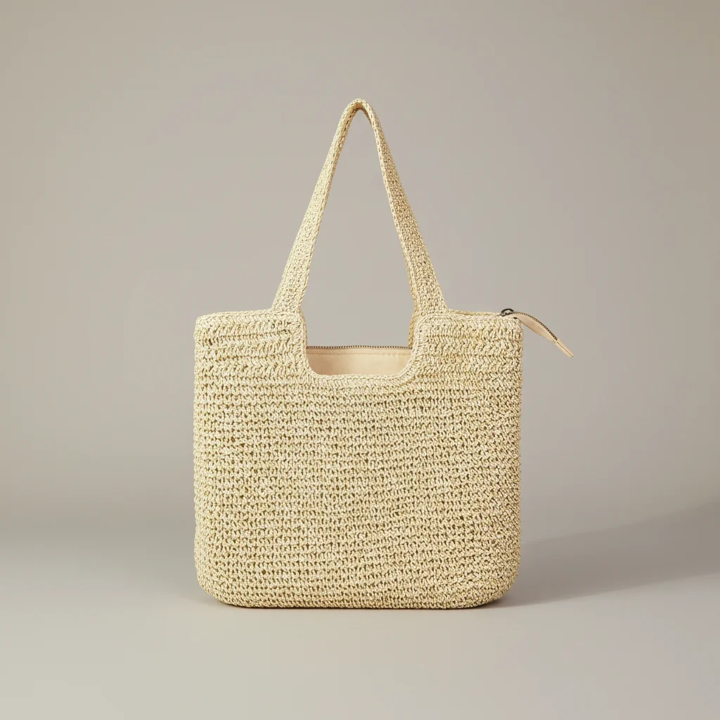 Sac paille cabas zippé bohème - Vue 9 - Sac Paille