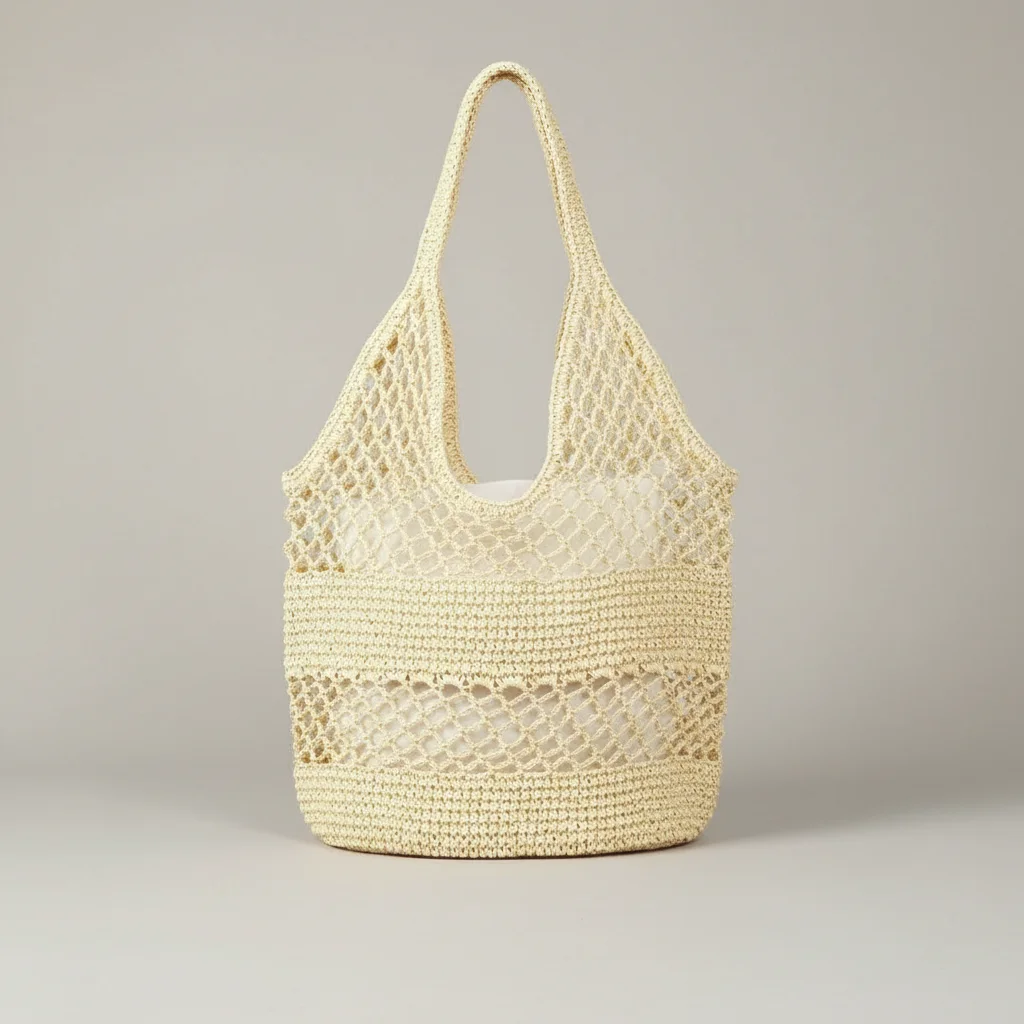 Sac paille fourre-tout ajouré - Vue 1 - Sac Paille