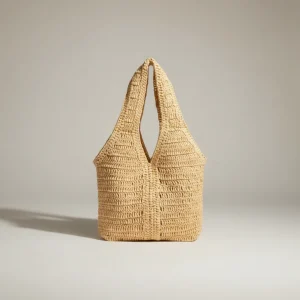 Sac paille grand format tressé - Vue 1 - Sac Paille