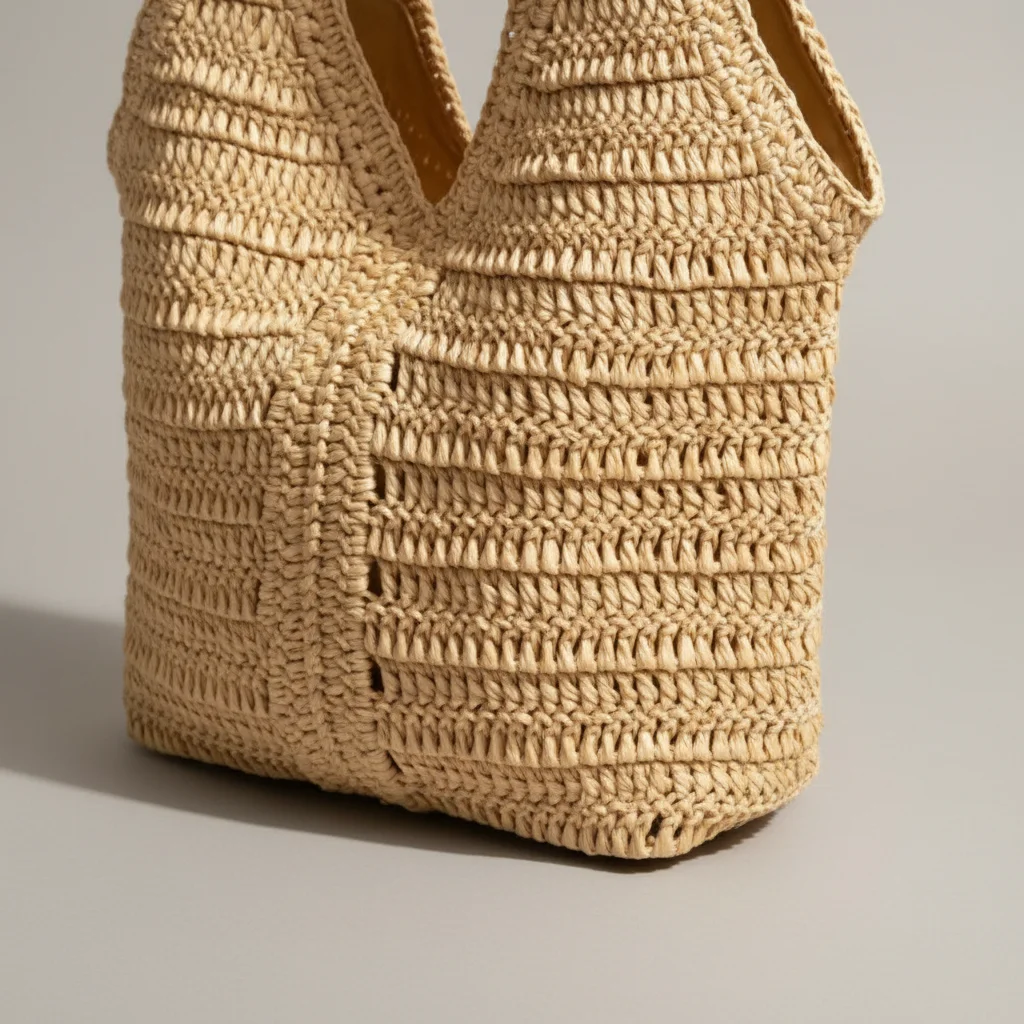 Sac paille grand format tressé - Vue 4 - Sac Paille