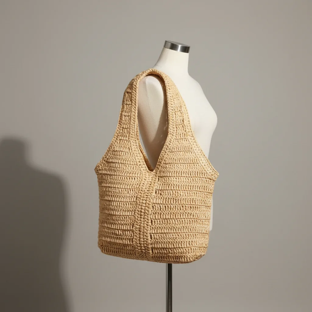 Sac paille grand format tressé - Vue 5 - Sac Paille