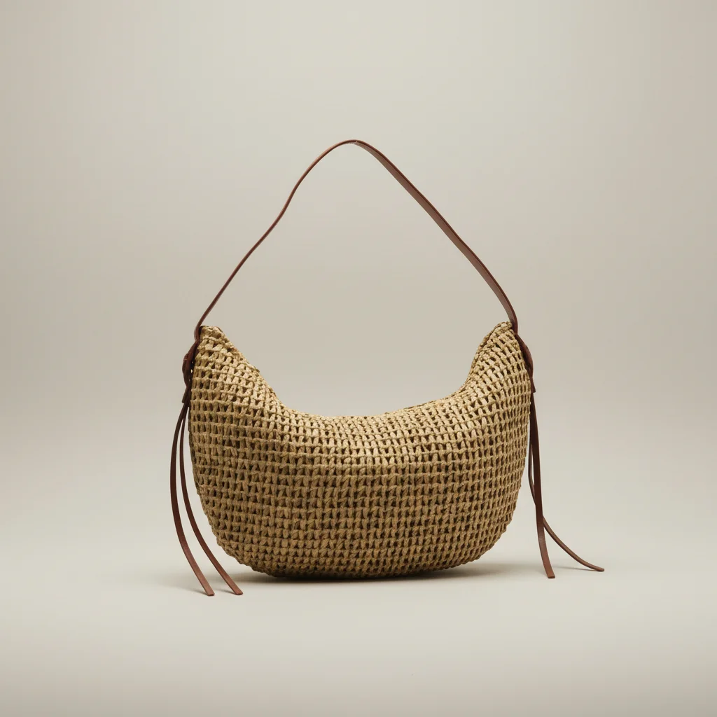 Sac paille hobo tressé anse polyuréthane - Vue 6 - Sac Paille