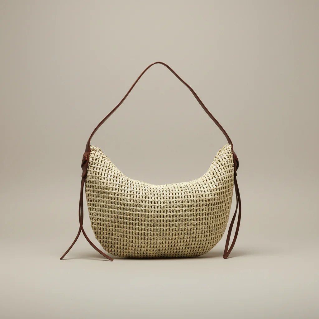 Sac paille hobo tressé anse polyuréthane - Vue 7 - Sac Paille