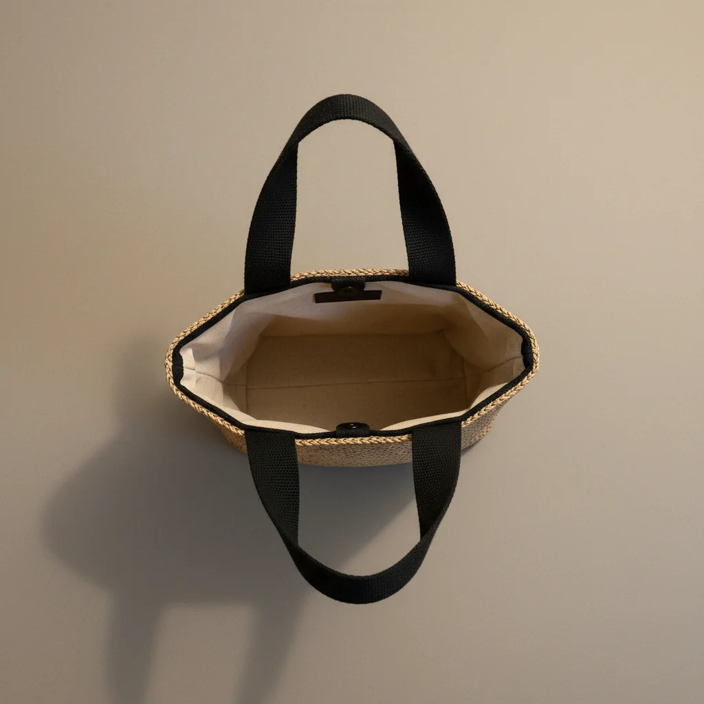 Sac paille petit format anses contrastées - Vue 3 - Sac Paille