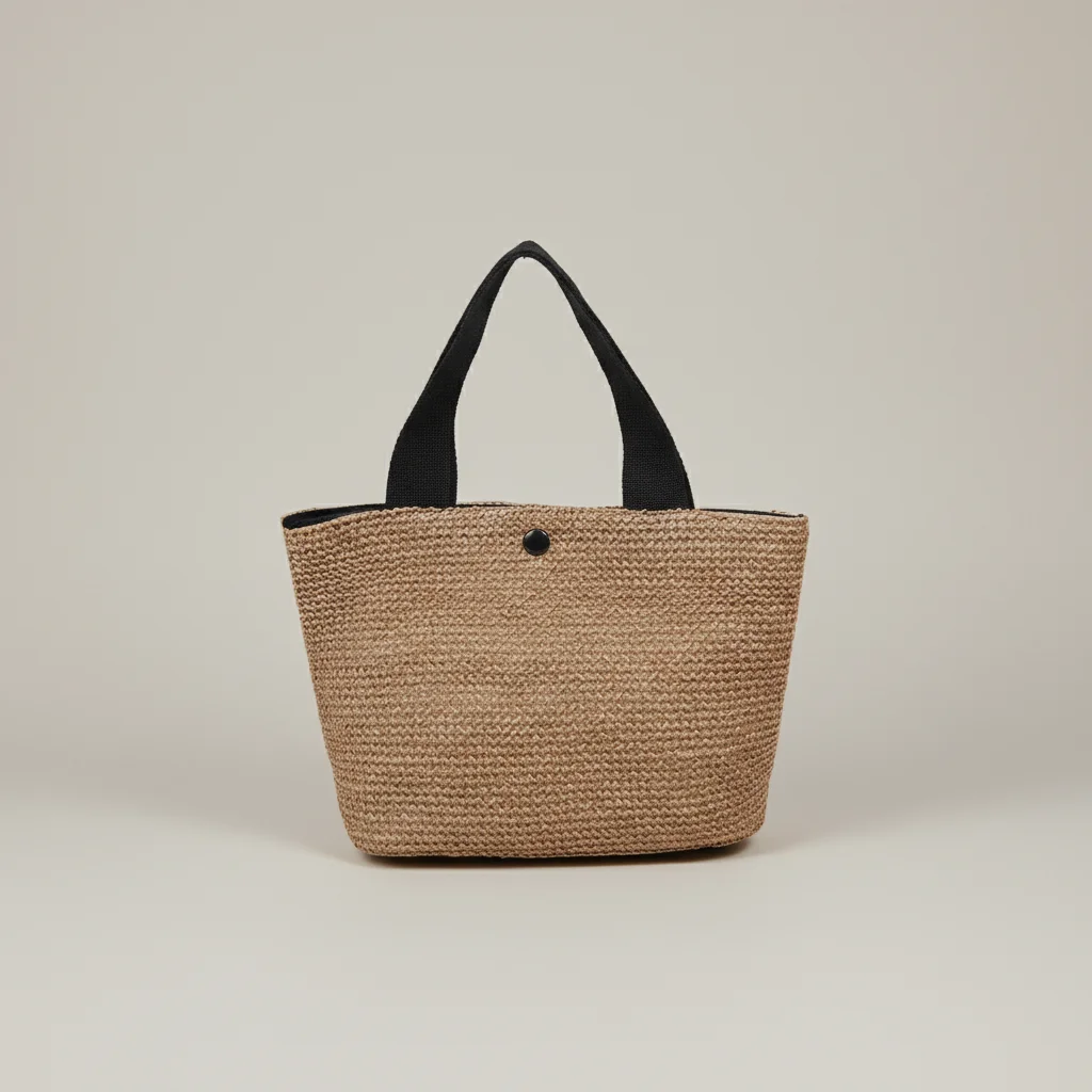 Sac paille petit format anses contrastées - Vue 6 - Sac Paille