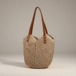 Sac paille plage grand format tressé - Vue 1 - Sac Paille