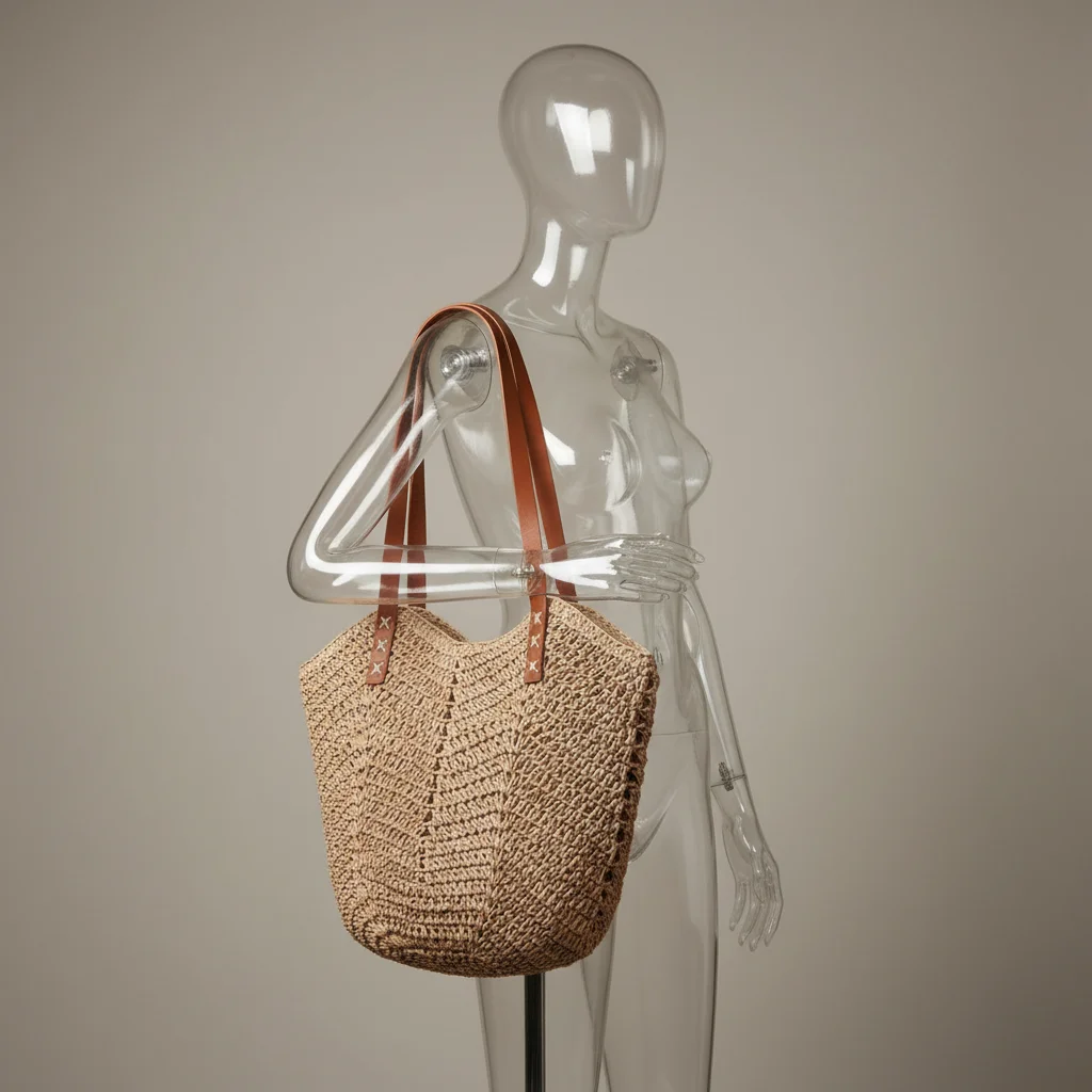 Sac paille plage grand format tressé - Vue 5 - Sac Paille