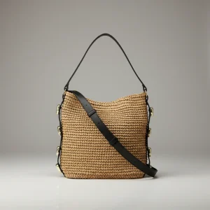 Sac paille porté épaule avec bandoulière - Vue 1 - Sac Paille