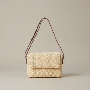 Sac paille rectangulaire bandoulière ajustable - Vue 1 - Sac Paille
