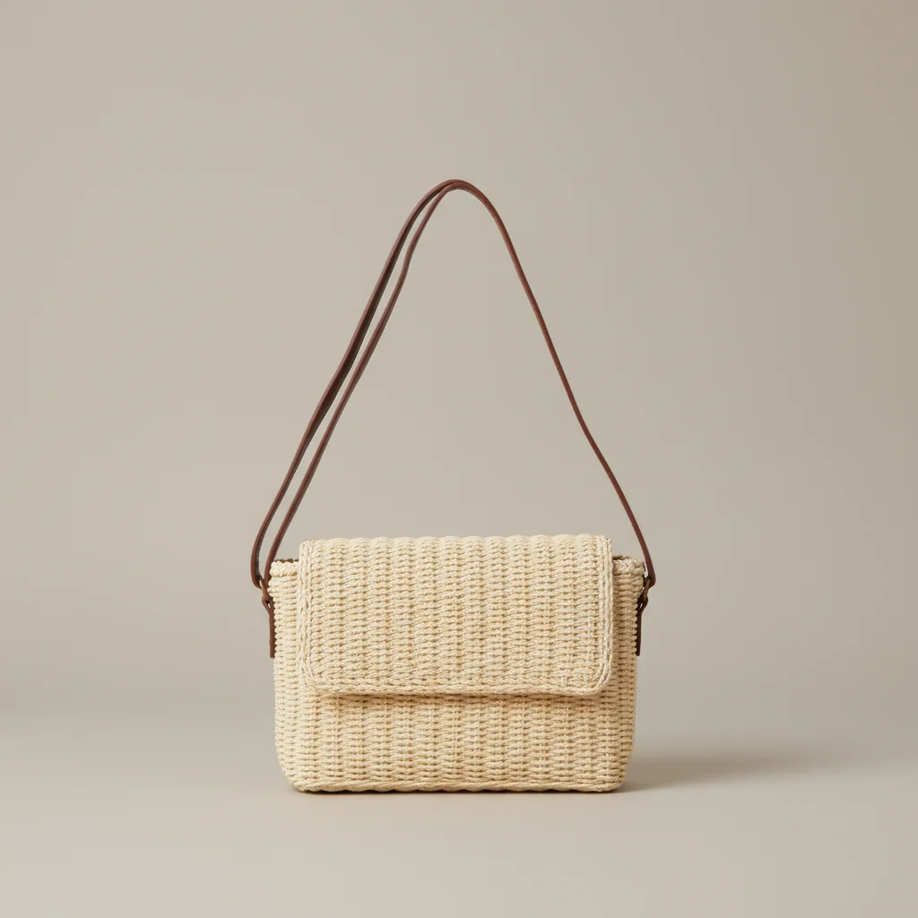 Sac paille rectangulaire bandoulière ajustable - Vue 1 - Sac Paille