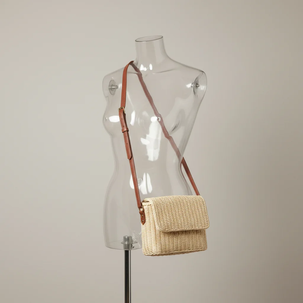 Sac paille rectangulaire bandoulière ajustable - Vue 5 - Sac Paille