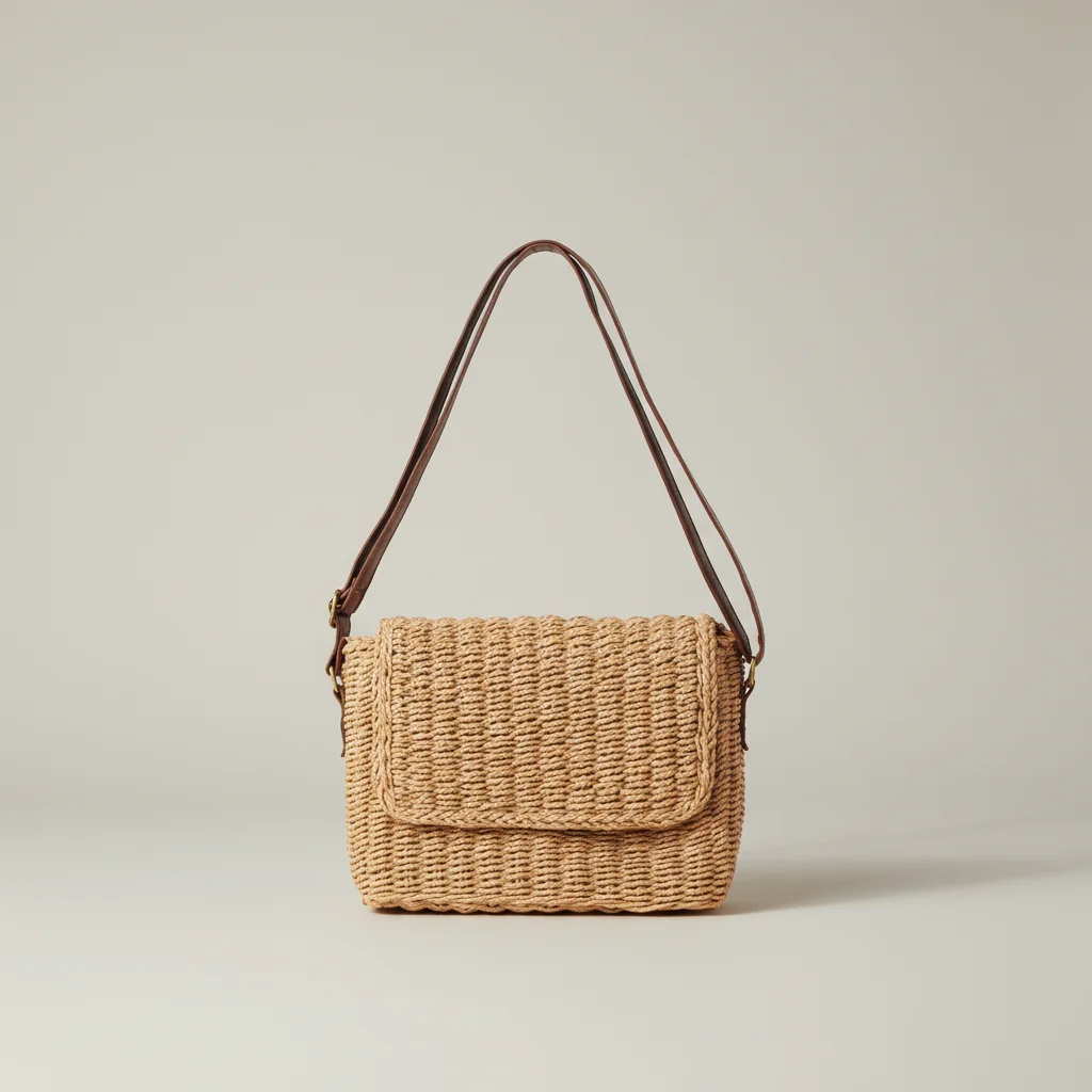 Sac paille rectangulaire bandoulière ajustable - Vue 6 - Sac Paille