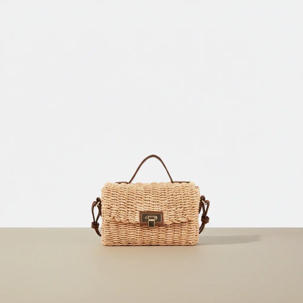 Sac paille rectangulaire tressé bandoulière - Vue 6 - Sac Paille