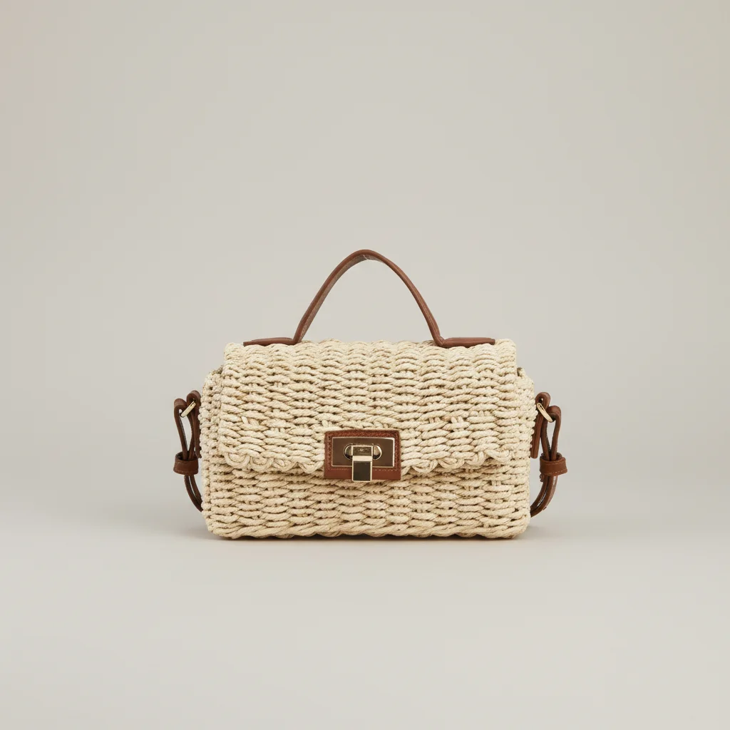 Sac paille rectangulaire tressé bandoulière - Vue 7 - Sac Paille