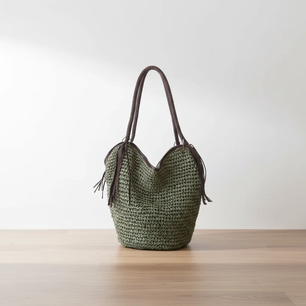 Sac paille souple zippé avec poche - Vue 7 - Sac Paille