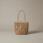 Sac paille tissé motif floral ajouré - Vue 1 - Sac Paille