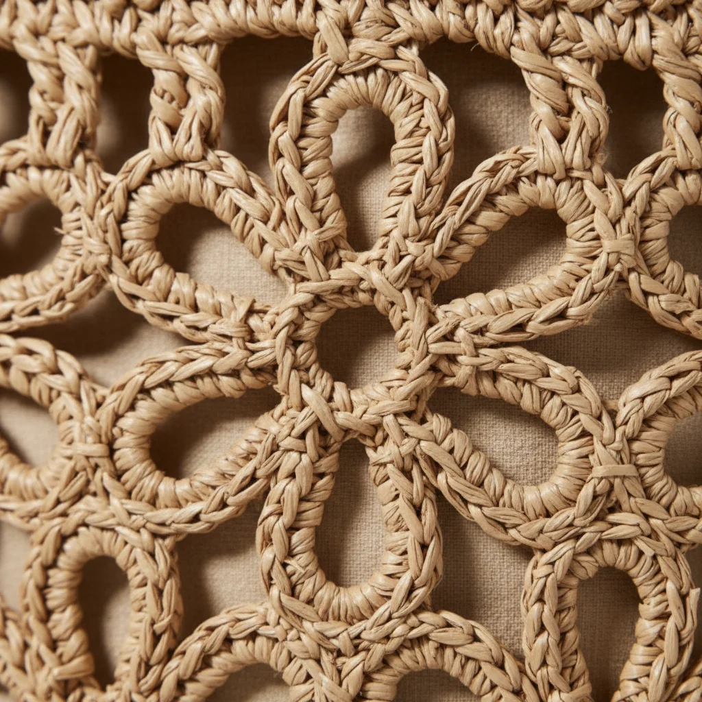 Sac paille tissé motif floral ajouré - Vue 4 - Sac Paille